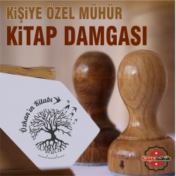 K 369 Hayat Ağacı ve Uçuşan Kuşlar Kitap Damgası Tasarımı