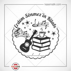 KS 12 Gitar, Kitap, Kahve Müzik Notaları Temalı Mühür