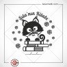 K 442 Kitapların Üzerindeki Sevimli Kedi Kitap Damgası
