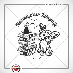 K 444 Sevimli Köpek Kitap Çay Temalı Kitap Damgası