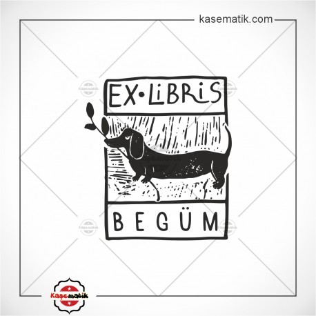 BK 31 4,8x4,3cm sevimli Köpek Ex Libris Mühür Yapımı