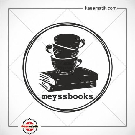 K 446 Kitapların Üzerinde Fincanlar Kitap Damgası