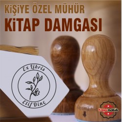 K 451 Çiçek Tasarımlı Ex Libris Kitap Damgası