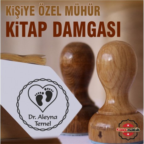 SA 17 Kalp Bebek Ayak İzi Kitap Mührü