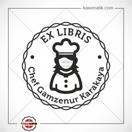 K 482 Kadın Şef Ex Libris Tasarımı