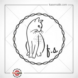 Sevimli Kedi Kitap Damgası