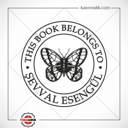 K 508 Kelebek Tasarımlı Kitap Damgası