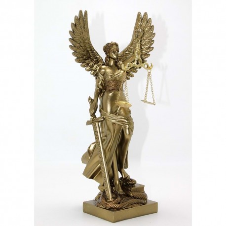 Dekoratif Zamak Adalet Terazisi Themis Heykel Biblo 48 cm 