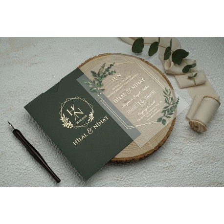 EKONOM - 9366 Şeffaf Düğün Davetiyesi