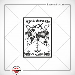BK 41 Dünya Uçak Temalı Ex Libris(6x4,3cm)