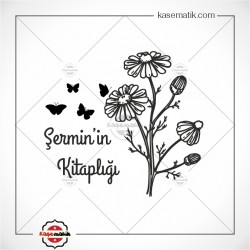 K 528 Papatya Kelebekler Kitap Mührü