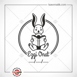 K 530 Kitap Okuyan Tavşan Kitap Damgası